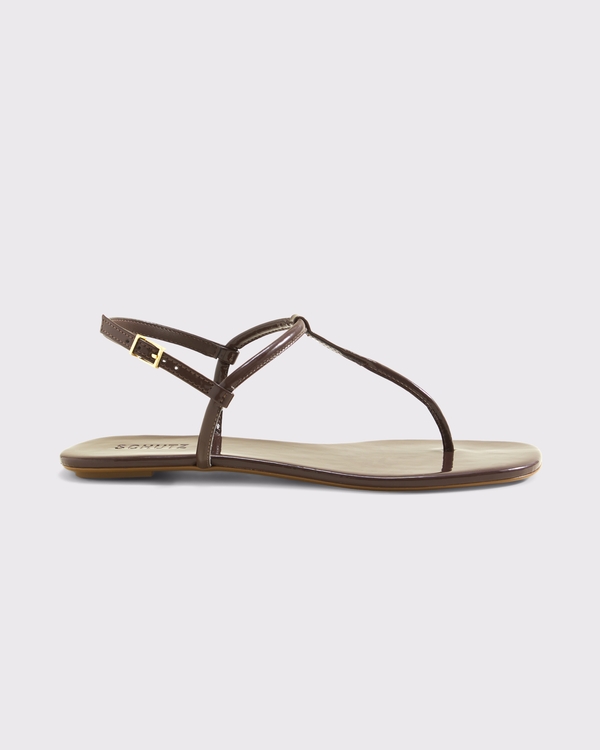 Schutz Elsha Flat Sandal, Brown view 1