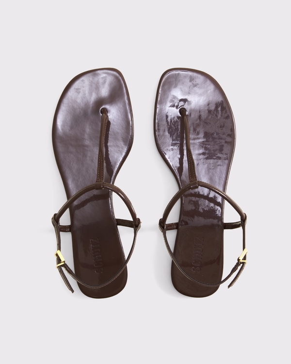 Schutz Elsha Flat Sandal, Brown view 2