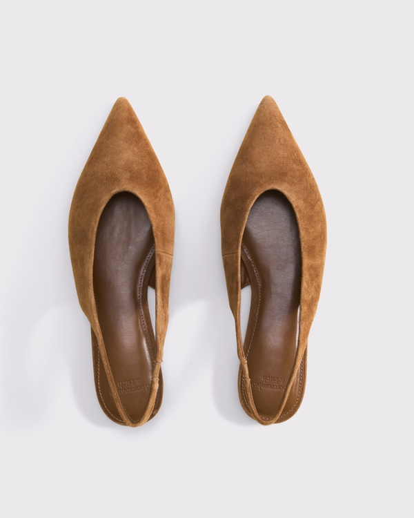 Suede Slingback Flat, Tan view 2