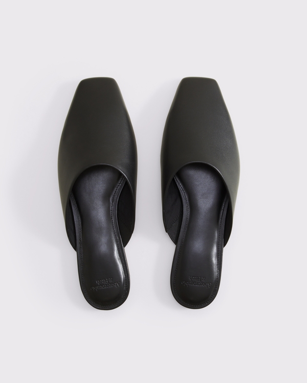 Leather Mule, Black view 2