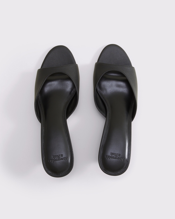 Leather Wedge Heel, Black view 2
