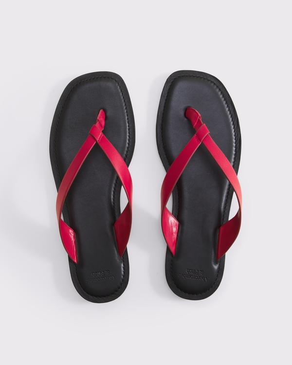 Leather Flip Flop, Red view 2