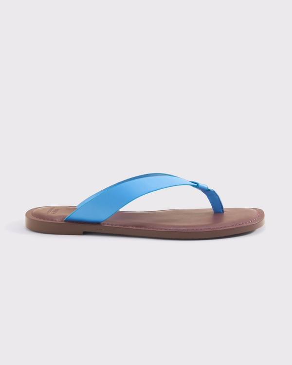 Leather Flip Flop, Blue view 1