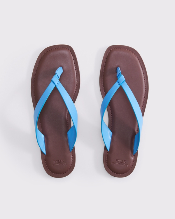 Leather Flip Flop, Blue view 2