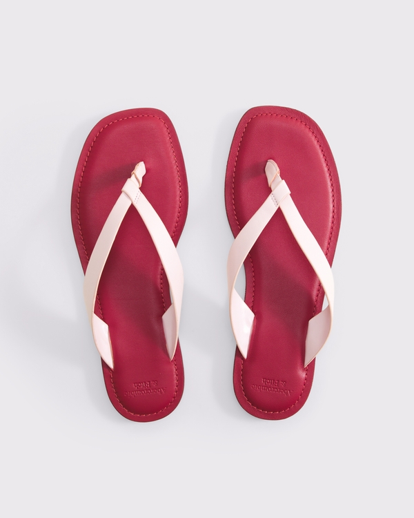 Leather Flip Flop, Light Pink view 2