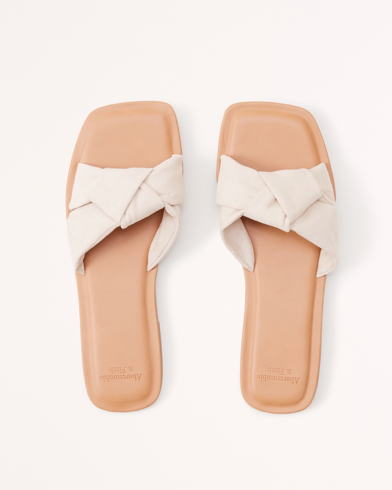 Soft Style Slides womens size 7.5 Denim Bow Flat sandals