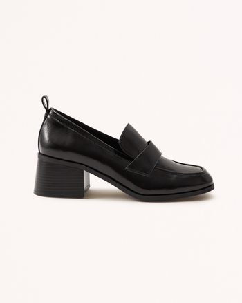 Heeled clearance loafer shoes