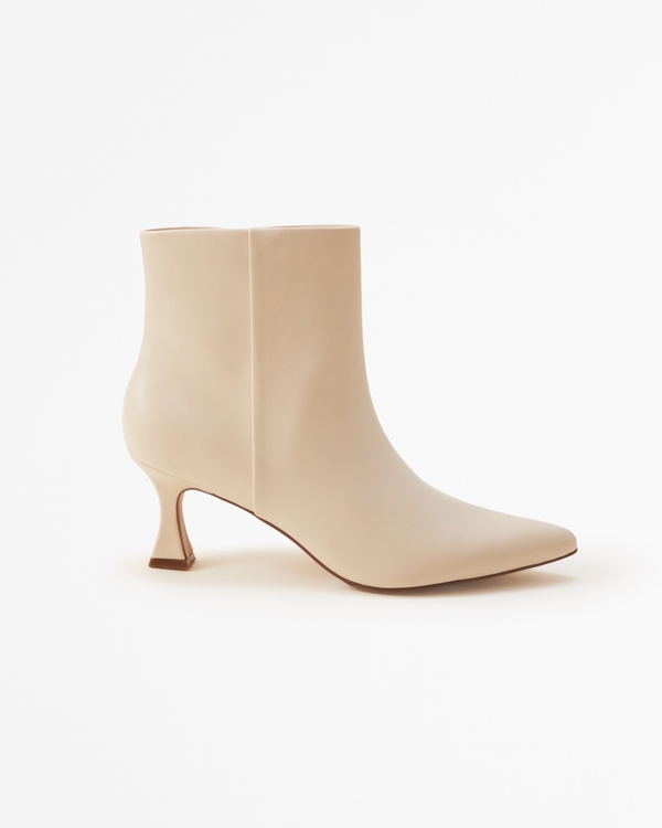 Pointed Heeled Boot, Cream