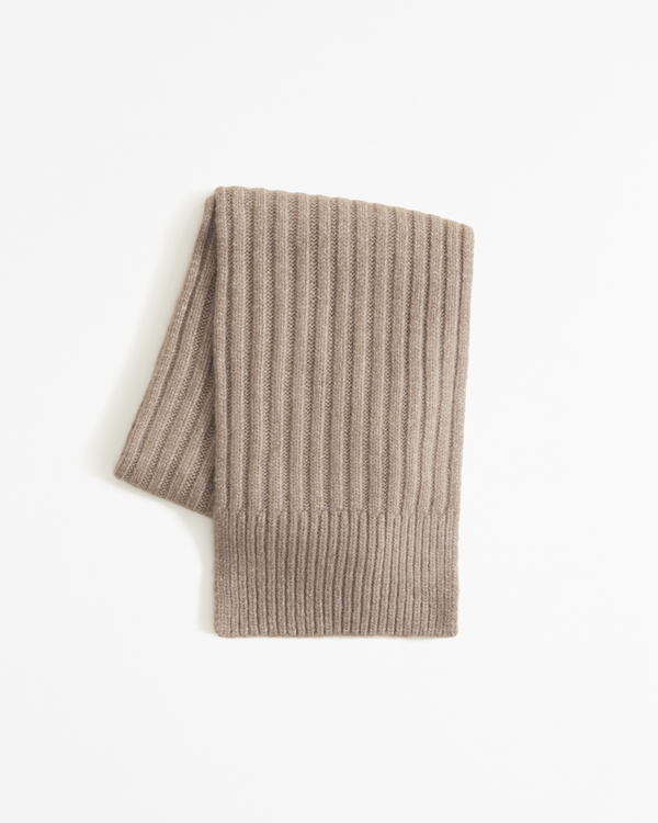Textured Knit Scarf, Brown