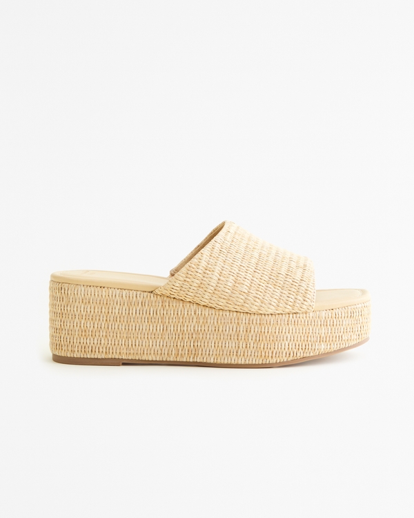 Straw Platform Heels, Straw