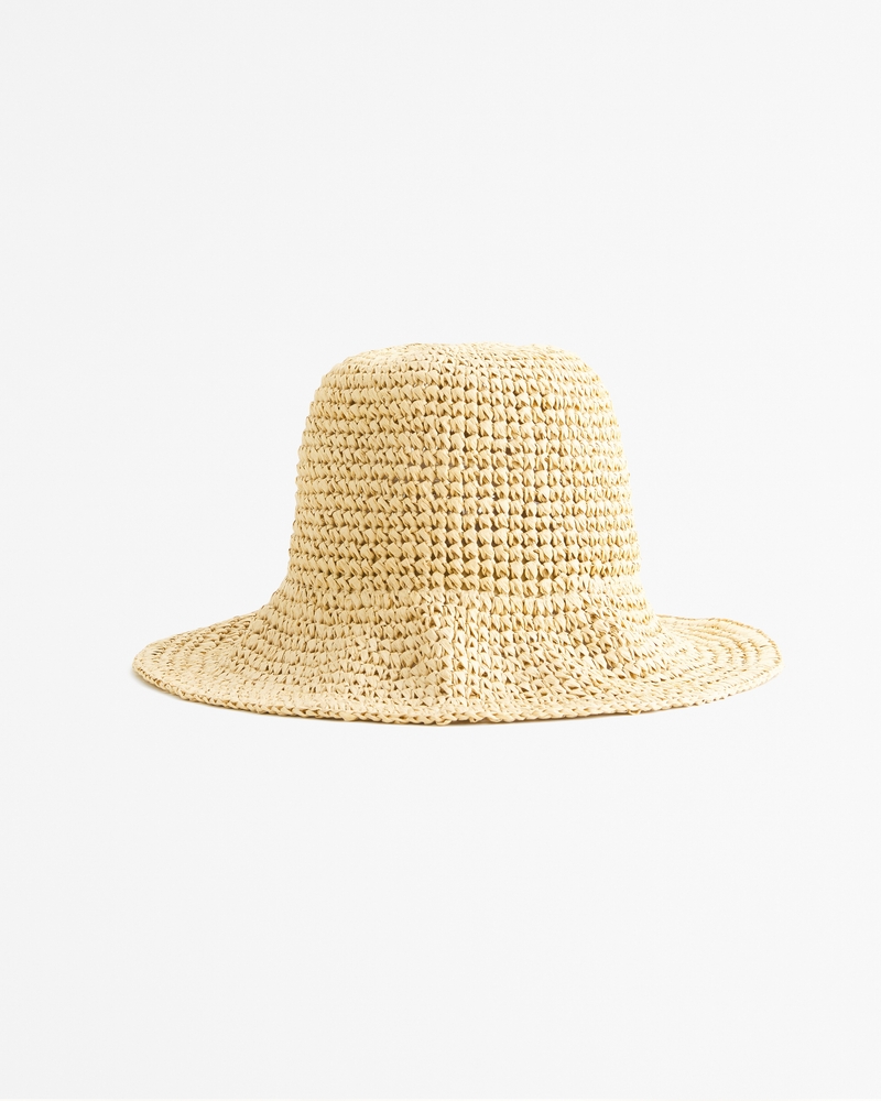 Women's Straw Bucket Hat, Women's Accessories