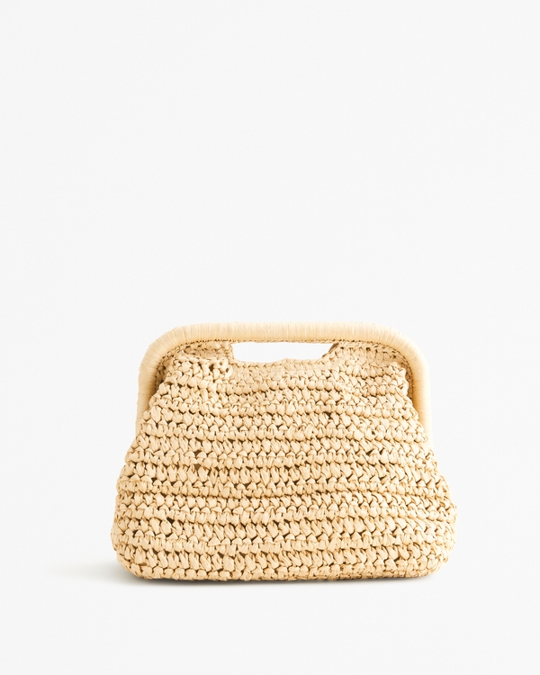 Straw Clutch Bag, Tan