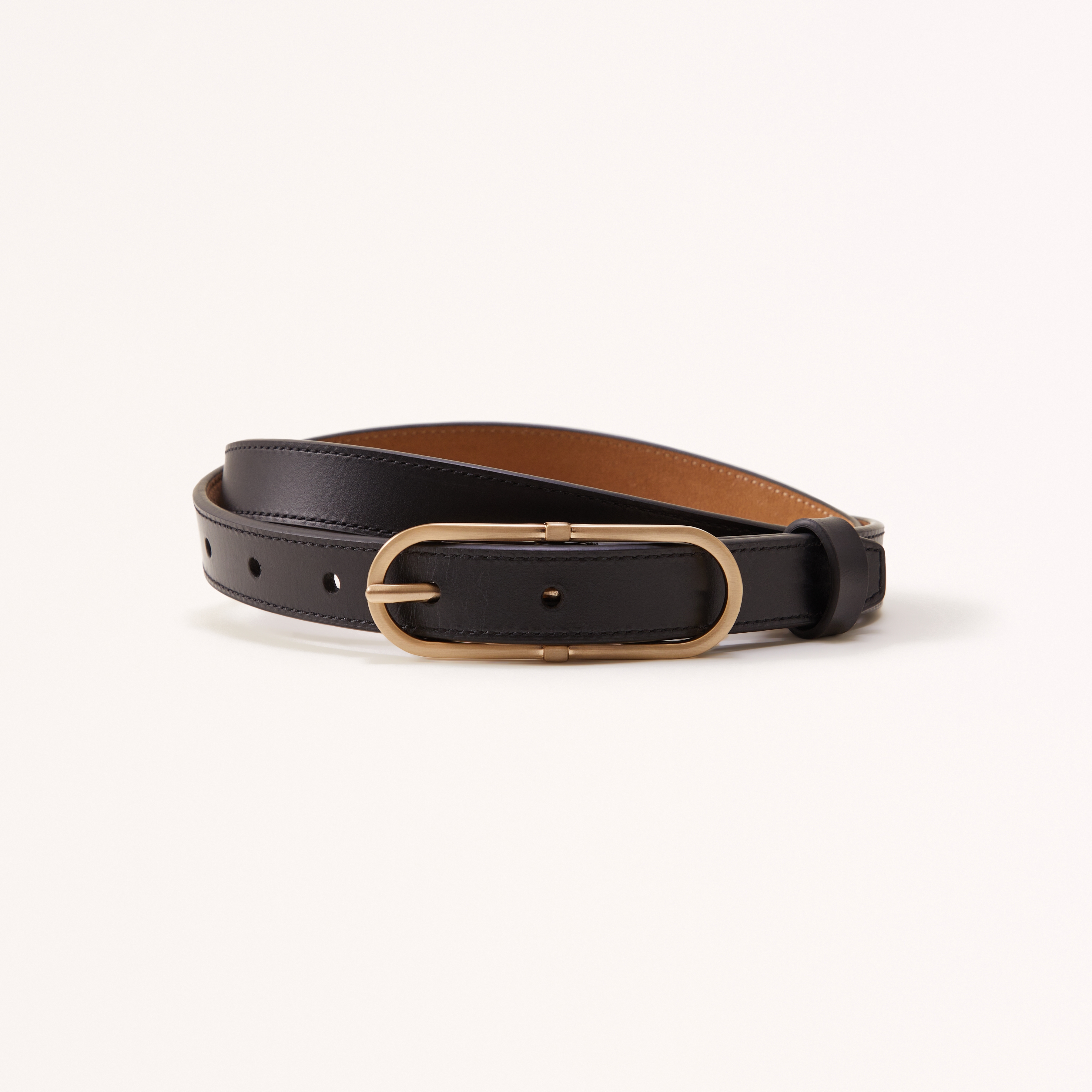 Abercrombie & Fitch Oval Buckle Belt In Black