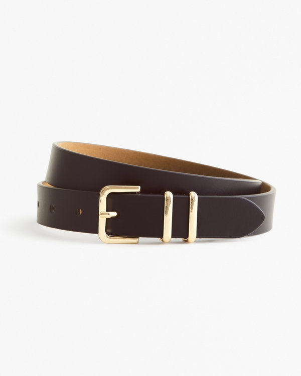 Square Skinny Belt, Black