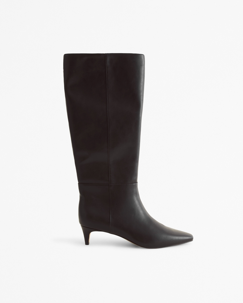 Black kitten heel boots online