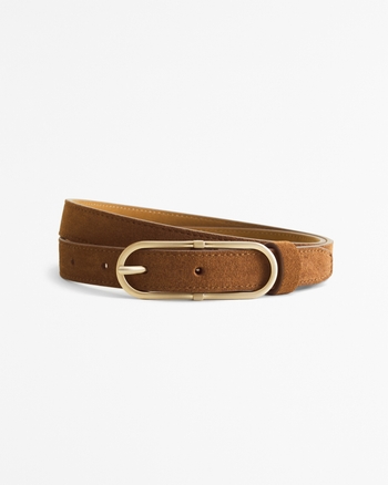 Kim White Oval Classic Studded Belt - Burgundy Suede main image 1