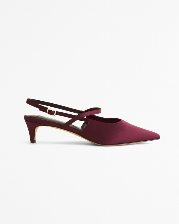 Sling-Back Heels, Dark Red