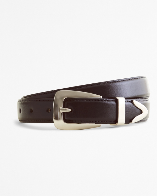 Americana Leather Belt, Black view 1