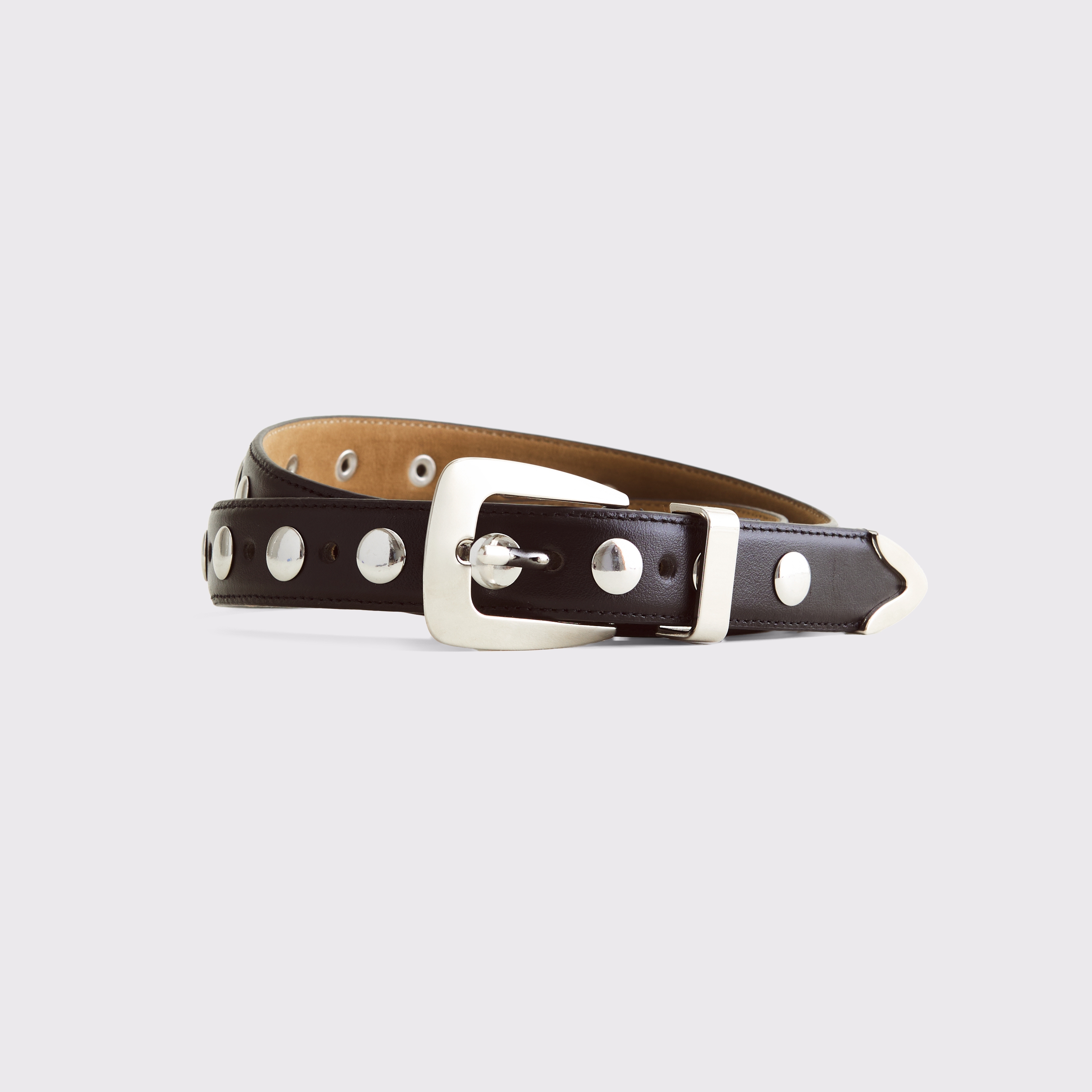 Abercrombie & Fitch Americana Leather Studded Belt In Multi