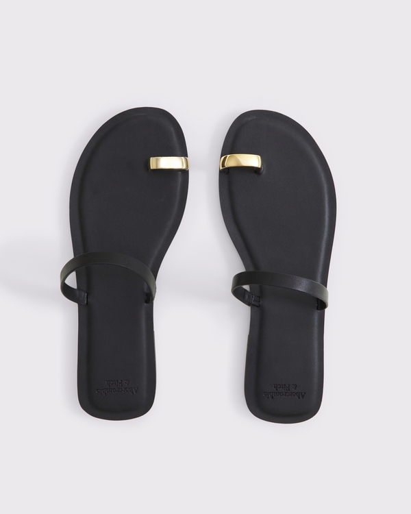 Toe-Loop Sandals, Black view 1