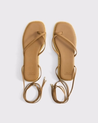 Thong Lace-Up Platform Sandals