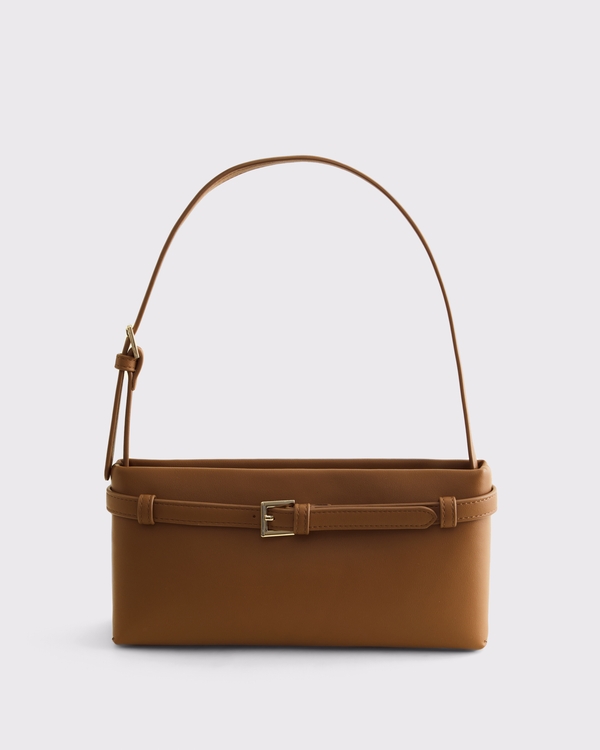 Belted Shoulder Bag, Light Brown view 1