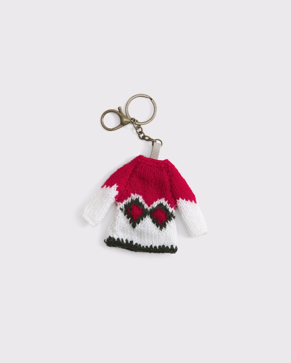 Knitted Sweater Bag Charm, Red view 1