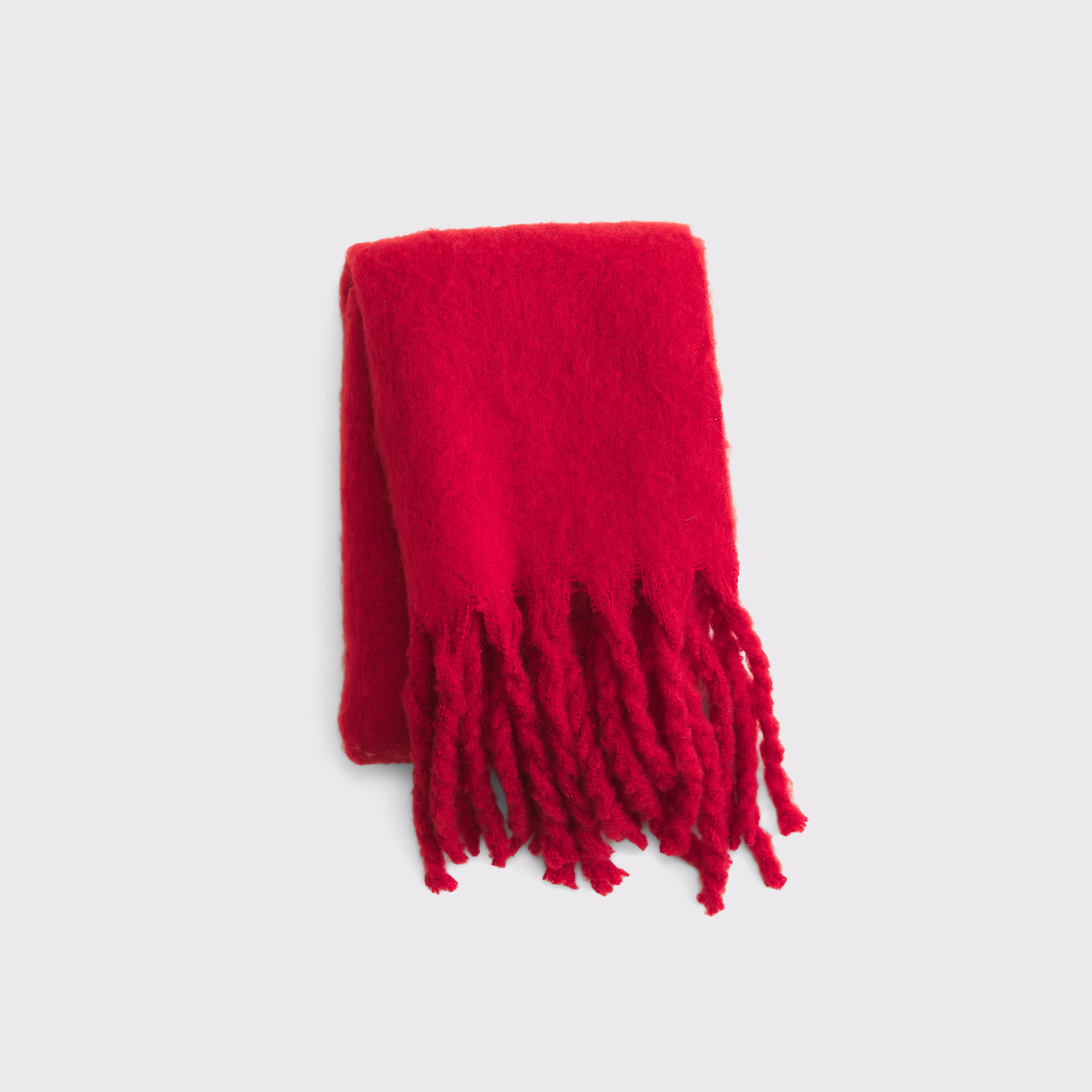 Abercrombie & Fitch Fuzzy Scarf In Red