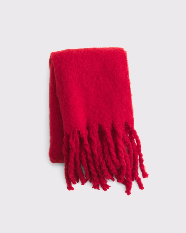 Fuzzy Scarf, Vivid Red view 1