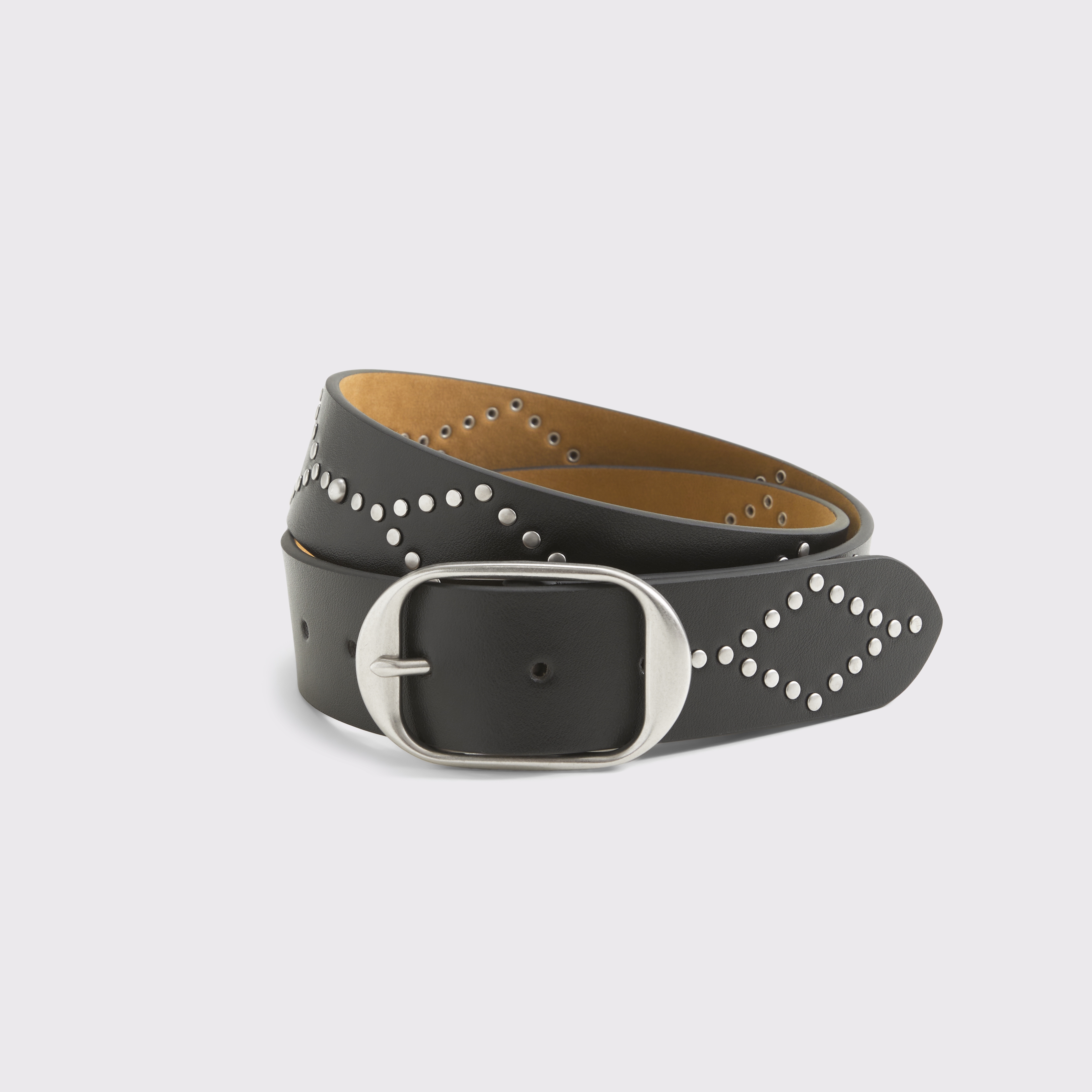 Abercrombie & Fitch Squoval Studded Belt In Black