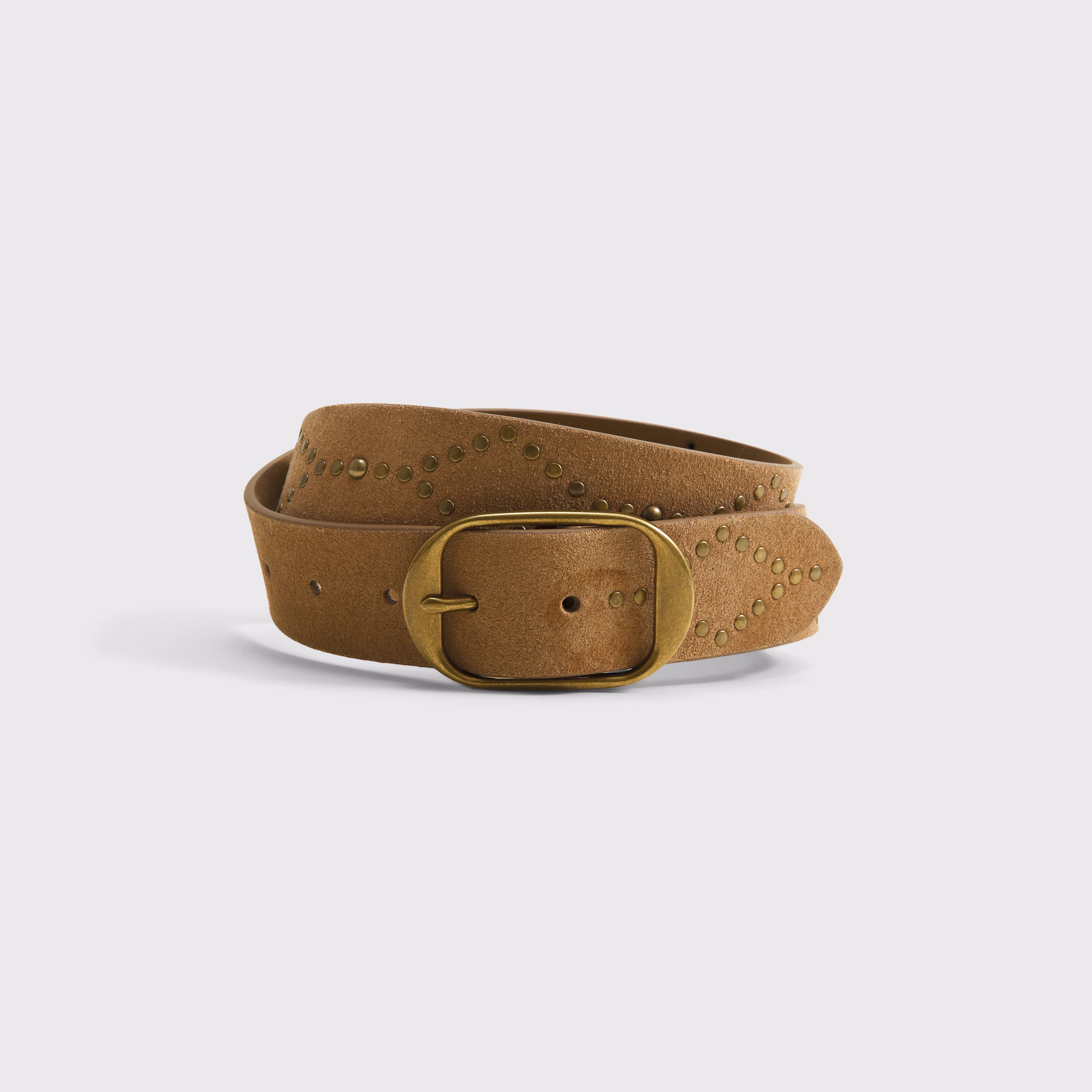 Abercrombie & Fitch Squoval Studded Belt In Brown