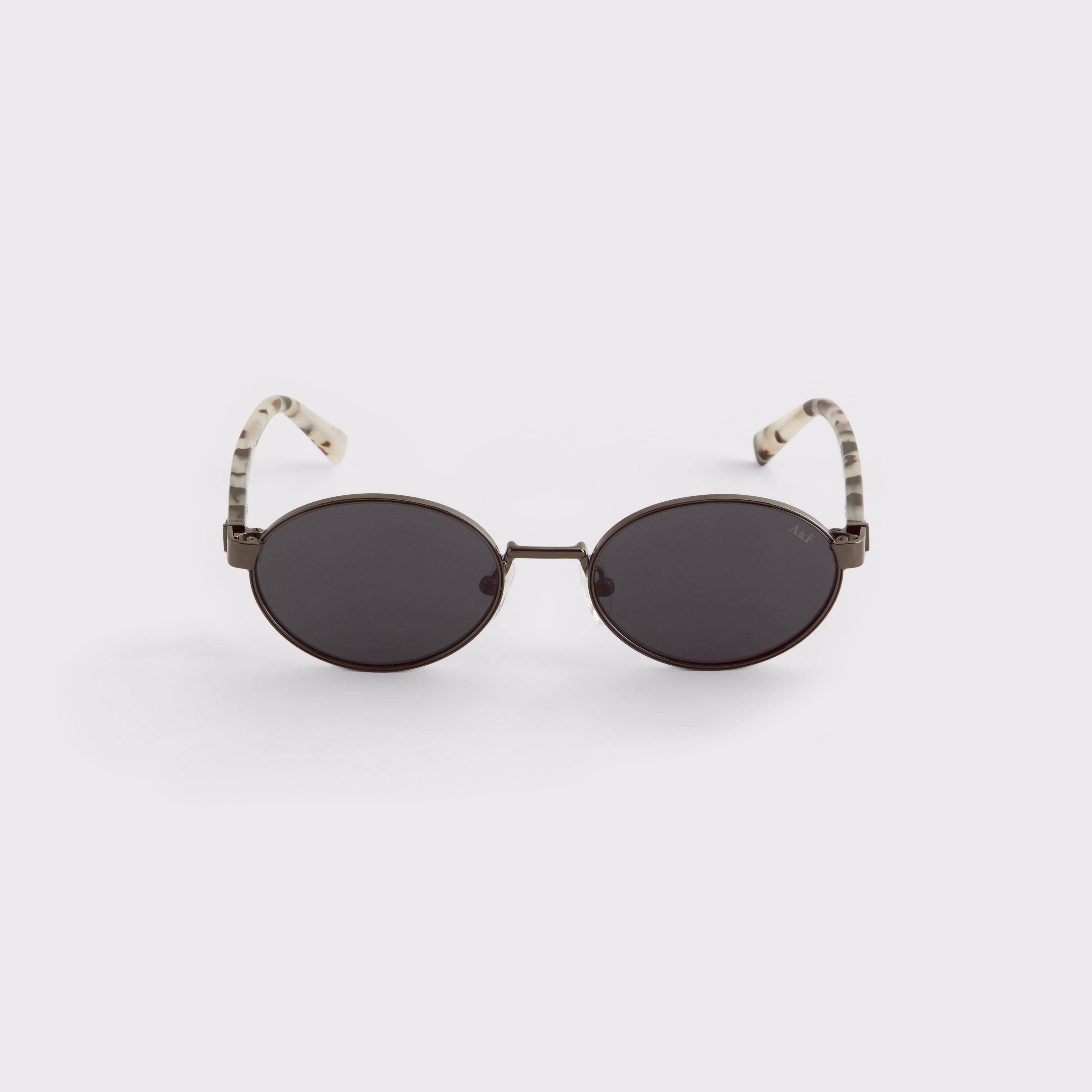 Abercrombie & Fitch Wire Frame Oval Sunglasses In Black