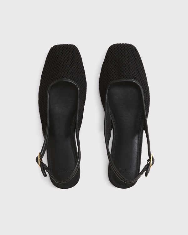 Slingback Mesh Flats, Black Mesh view 2