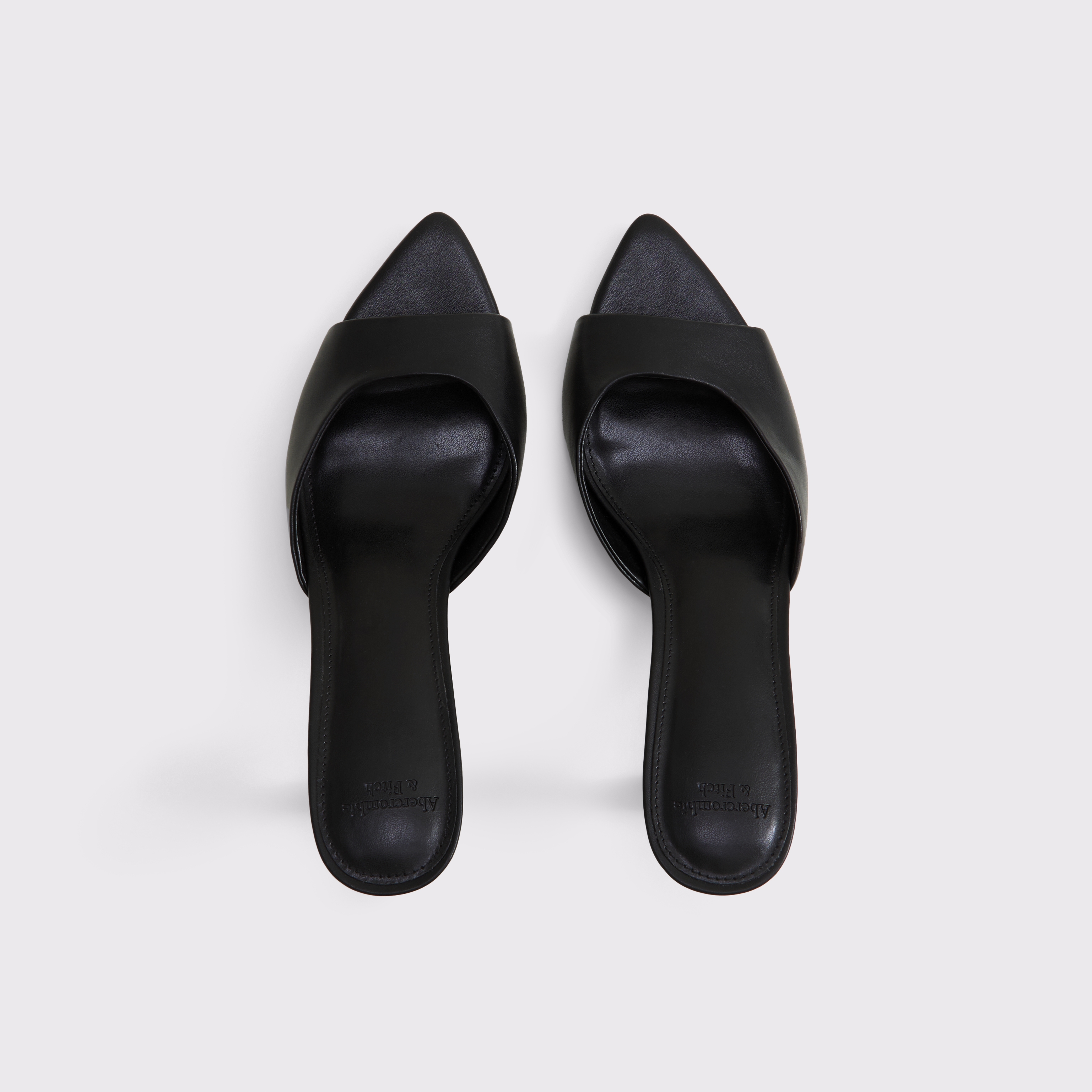 Abercrombie & Fitch Slip-on Mule Heels In Black