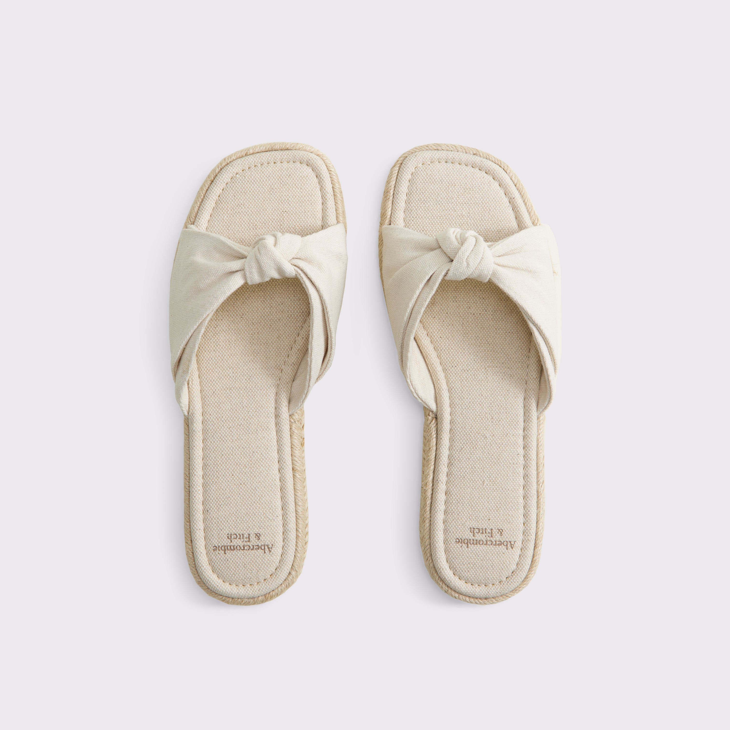 Abercrombie & Fitch Knotted Slide Sandals In White