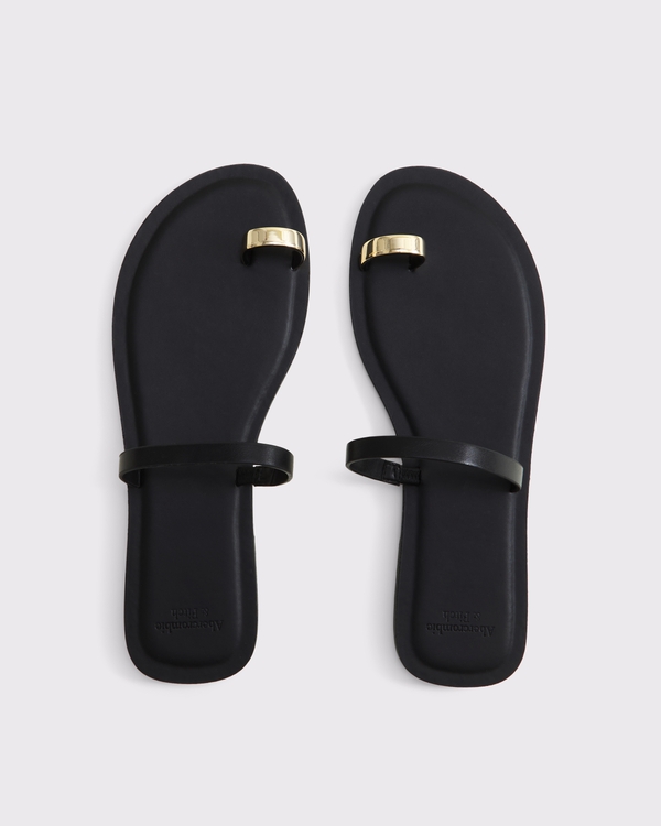 Toe-Loop Sandals, Black view 1