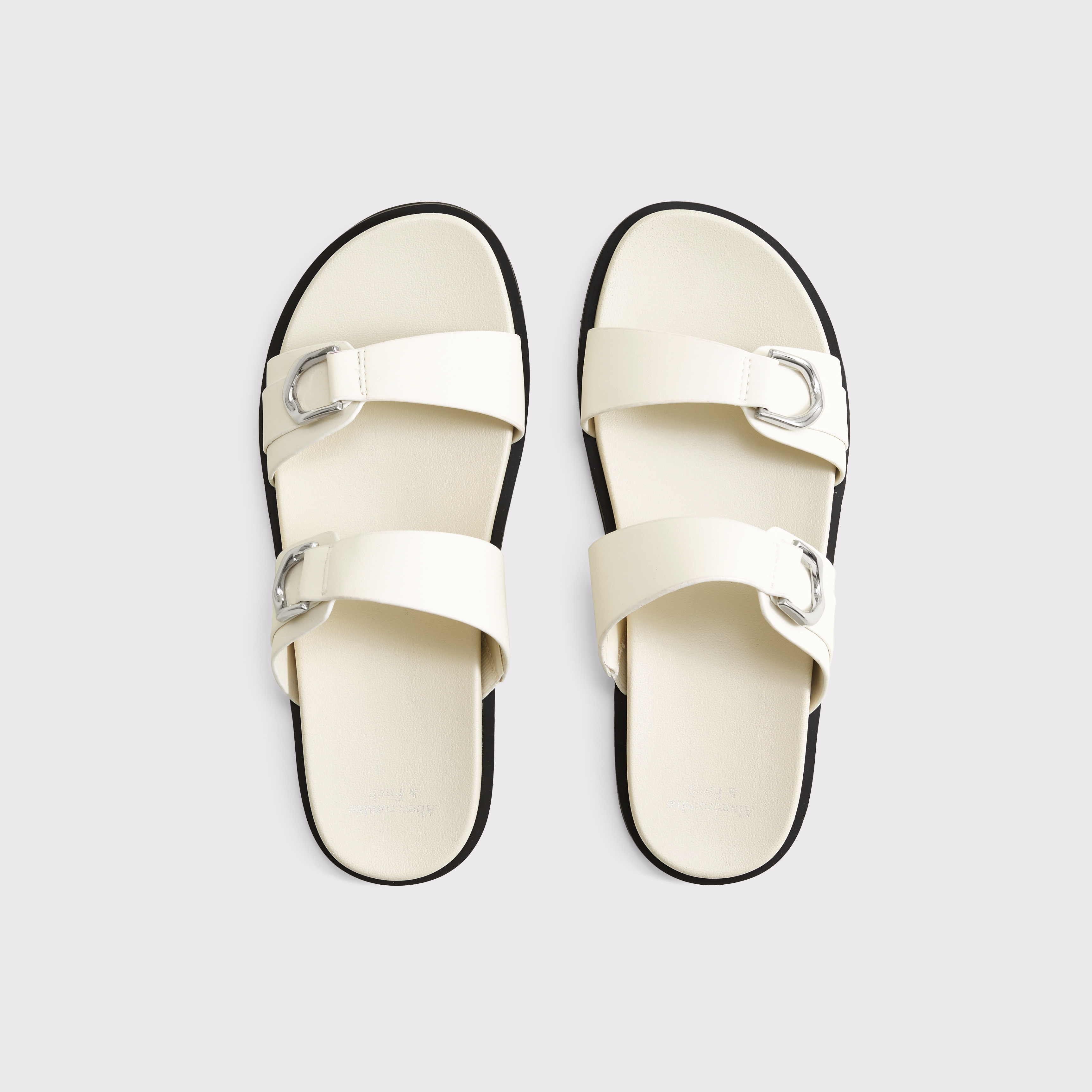 Abercrombie & Fitch Double-strap Hardware Sandals In White