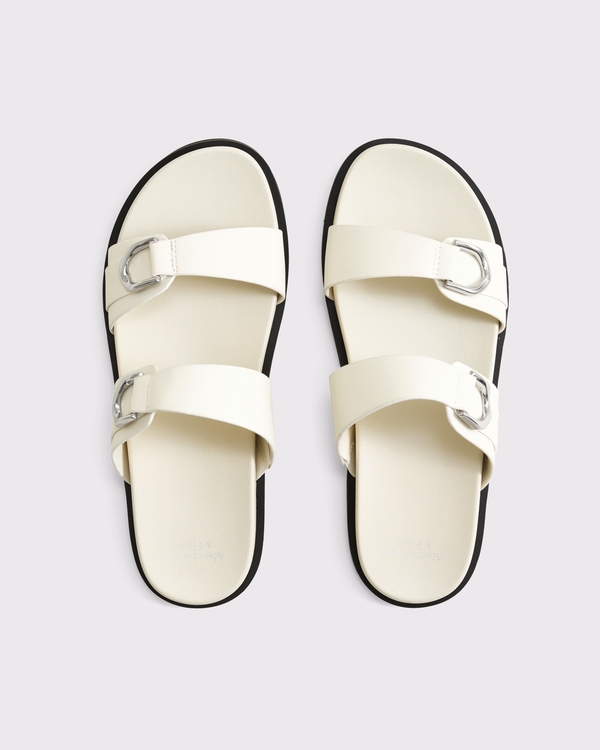 Double-Strap Hardware Sandals, Cream view 1