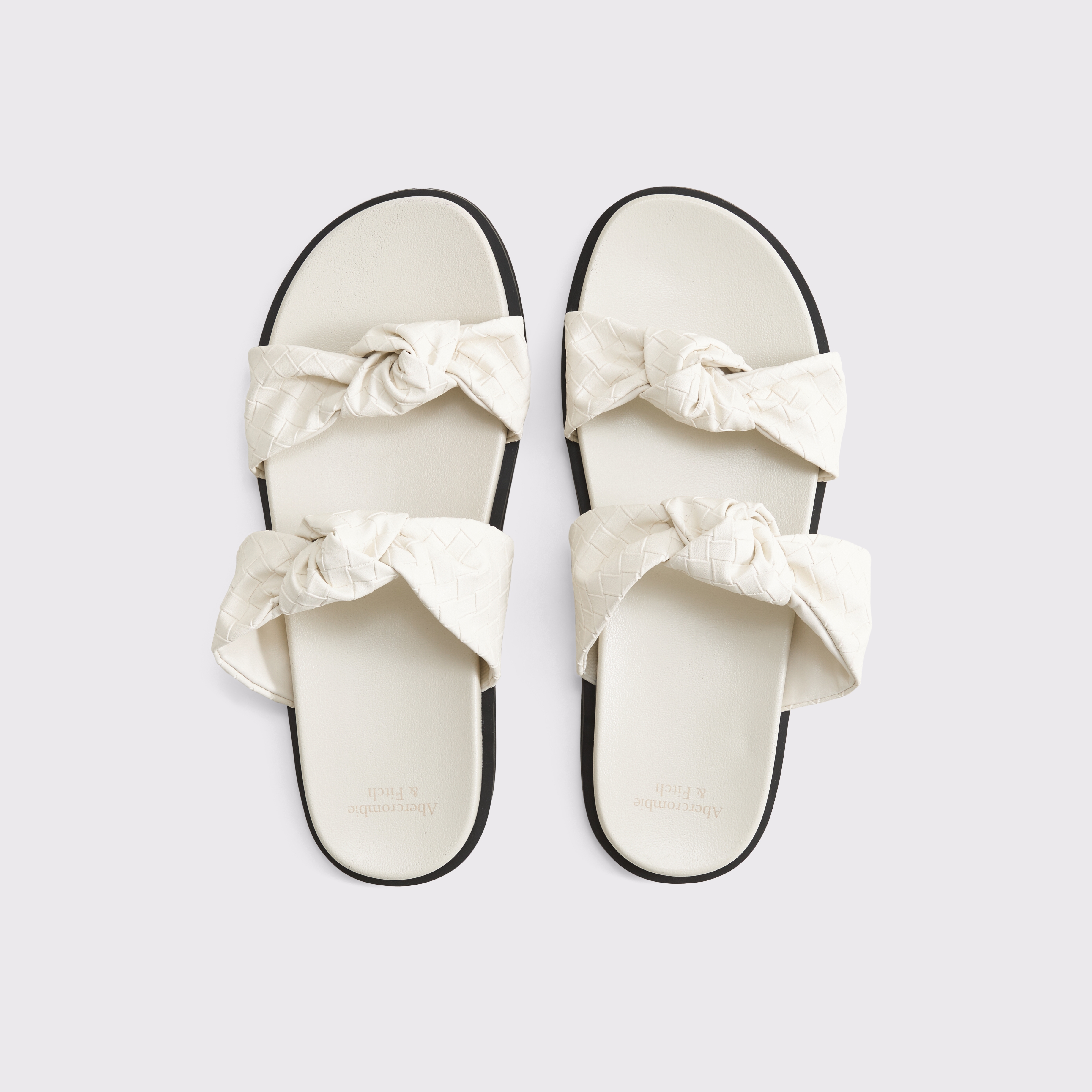 Abercrombie & Fitch Double-strap Knotted Sandals In White