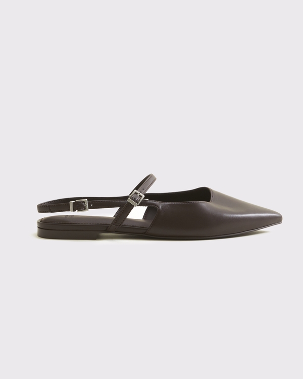 Slingback Flats, Dark Brown view 1