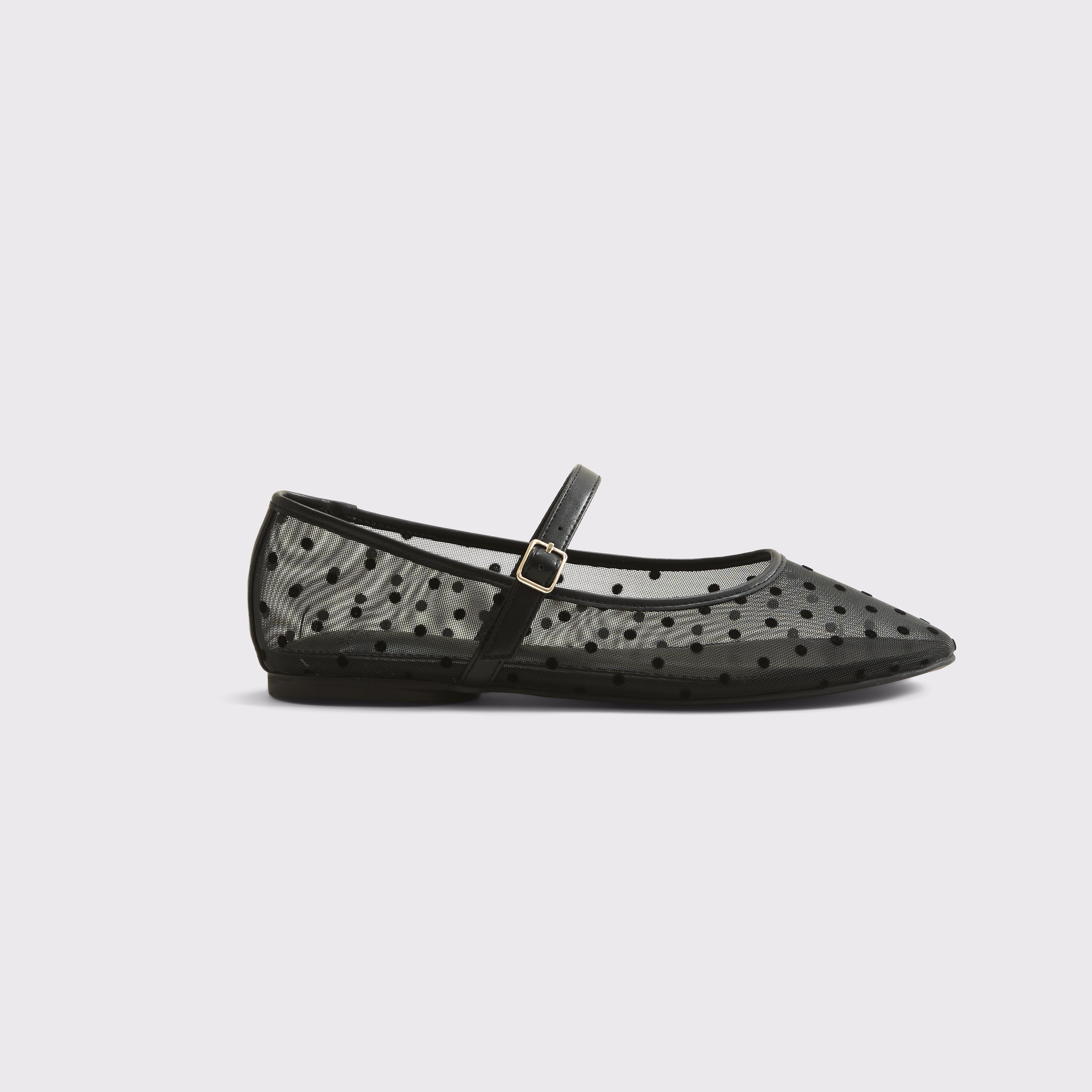 Abercrombie & Fitch Mary Jane Round-toe Mesh Flats In Black