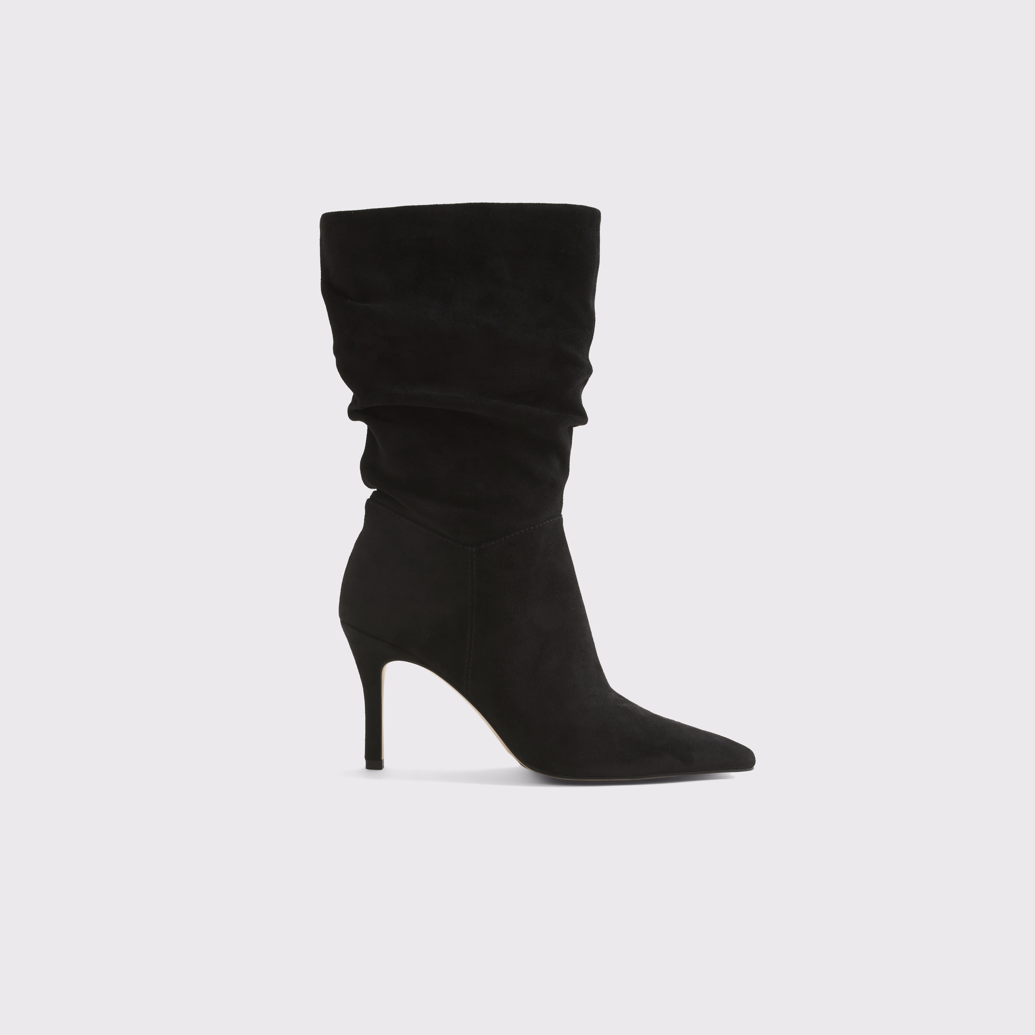 Abercrombie & Fitch Vegan Suede Slouch Boots In Black