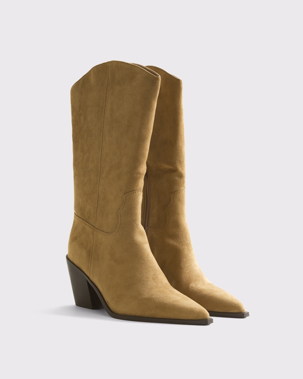 Western Vegan Suede Boots