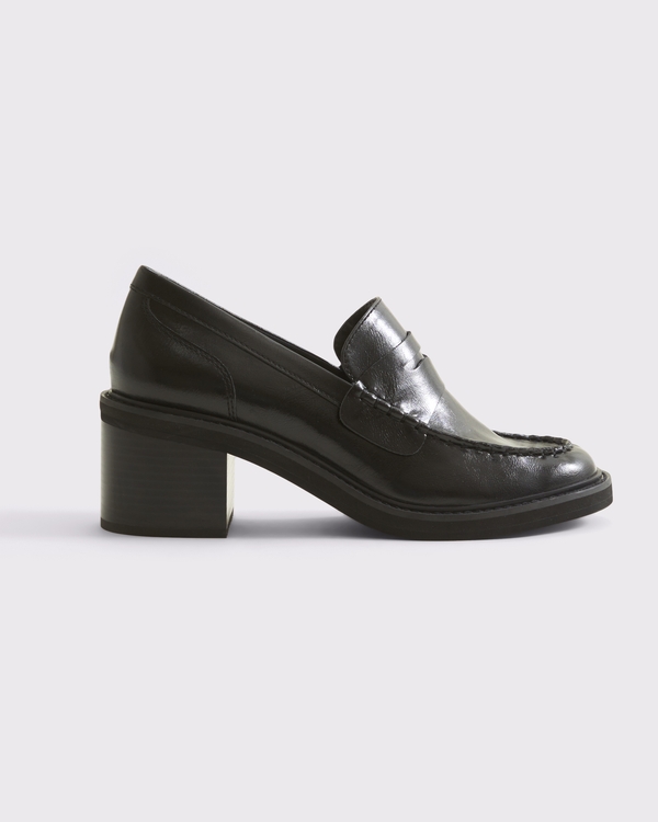 Heeled Loafers, Black view 1