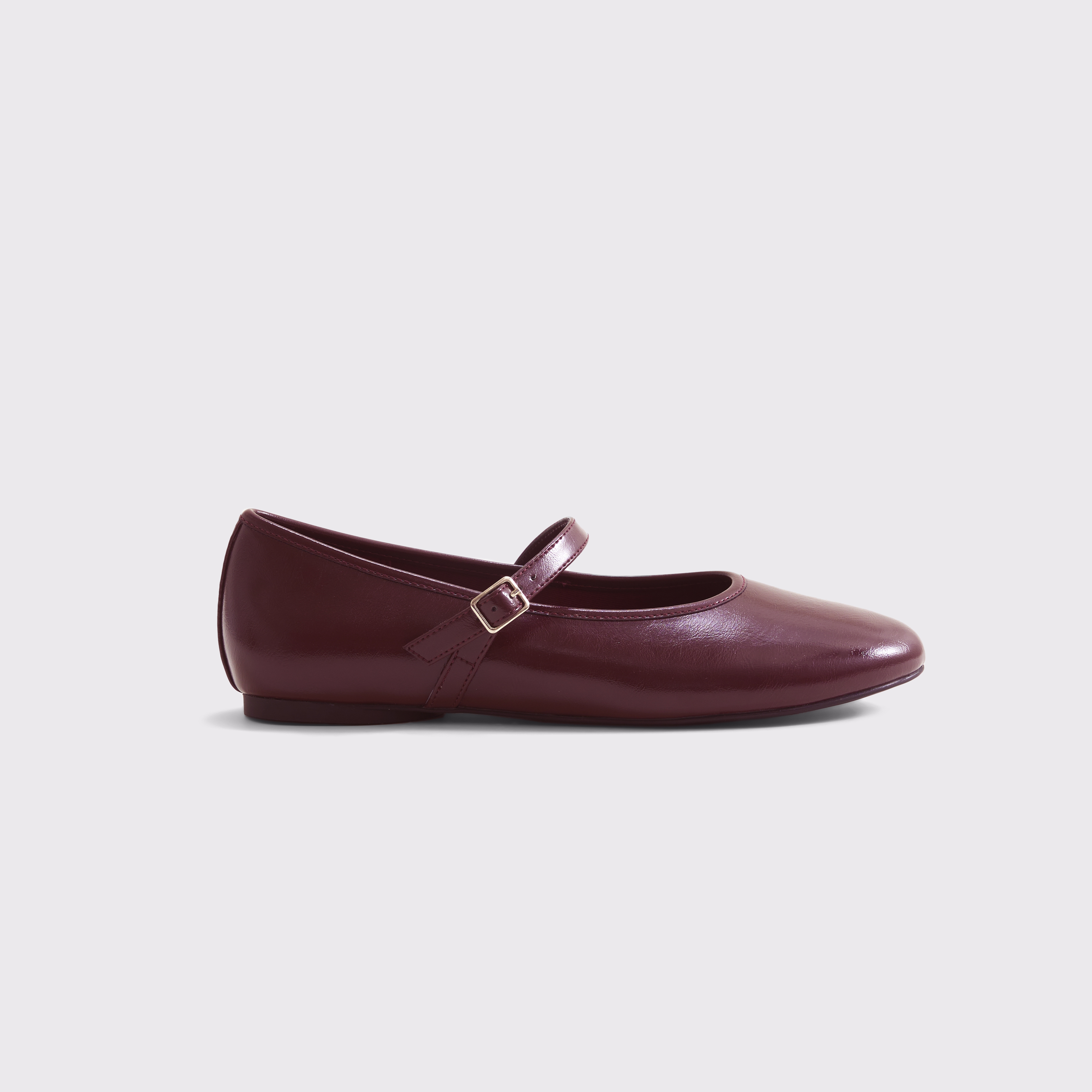 Abercrombie & Fitch Mary Jane Round-toe Flats In Burgundy