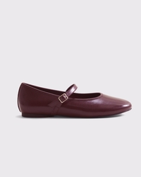 Mary Jane Round-Toe Flats