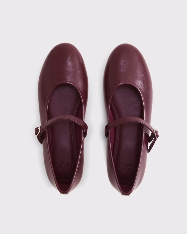 Mary Jane Round-Toe Flats