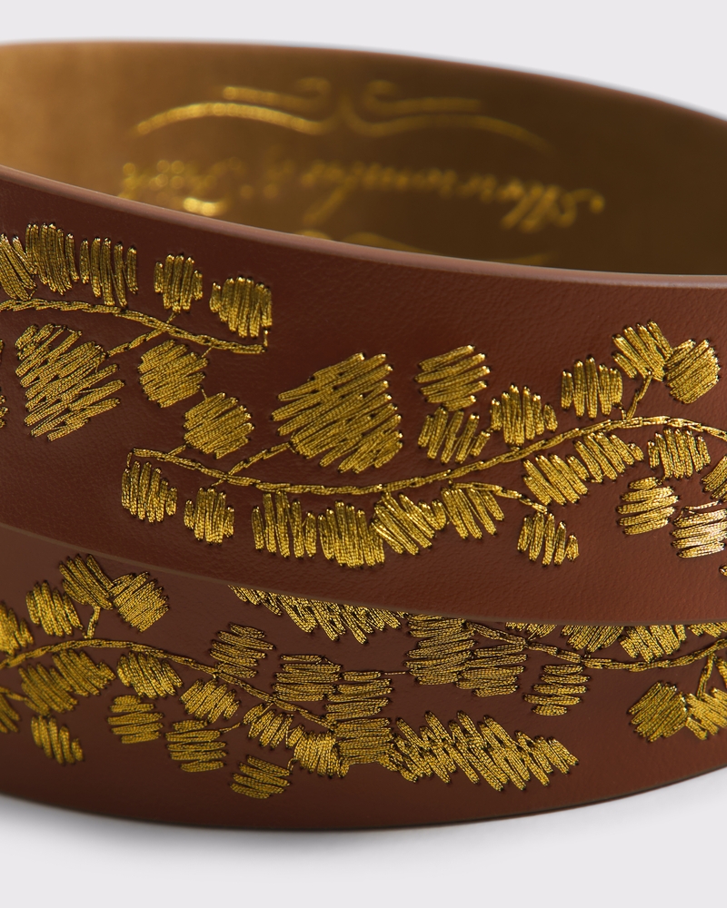 Embroidered Leather Belt