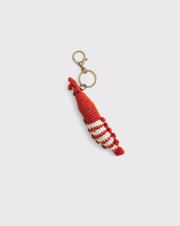 Knitted Shrimp Bag Charm, Red view 1