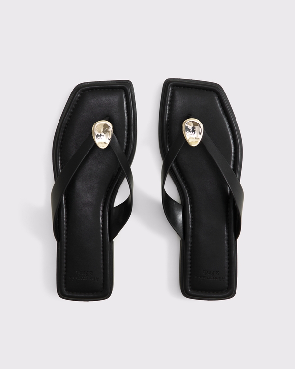 Hardware Thong Sandals, Black view 1